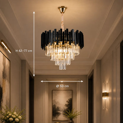 BLOIS Lampadario di cristallo Elegance 8xE14, diametro 50 cm, nero, altezza regolabile - 01_CC110:500BK.png