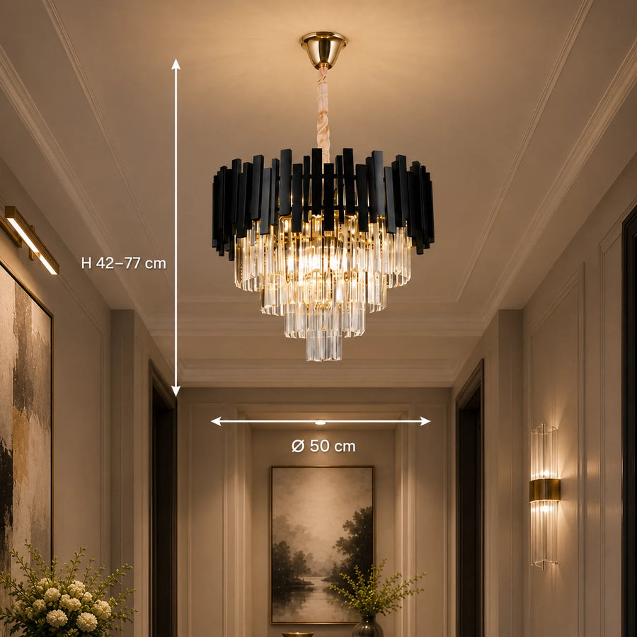 BLOIS Lampadario di cristallo Elegance 8xE14, diametro 50 cm, nero, altezza regolabile - 01_CC110:500BK.png