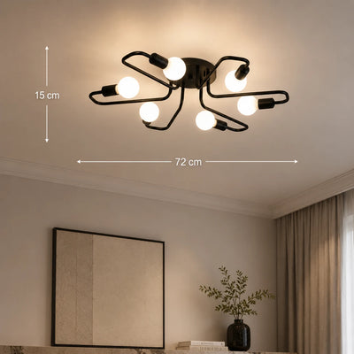 Lustra MODERNIST Hexa 6, 6x E27, Negru, Design Modern