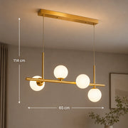 Lampadario moderno a bulbo LOFT Pavilion, 4x G9, oro, metallo, altezza regolabile - 01_LC800-4GD.png