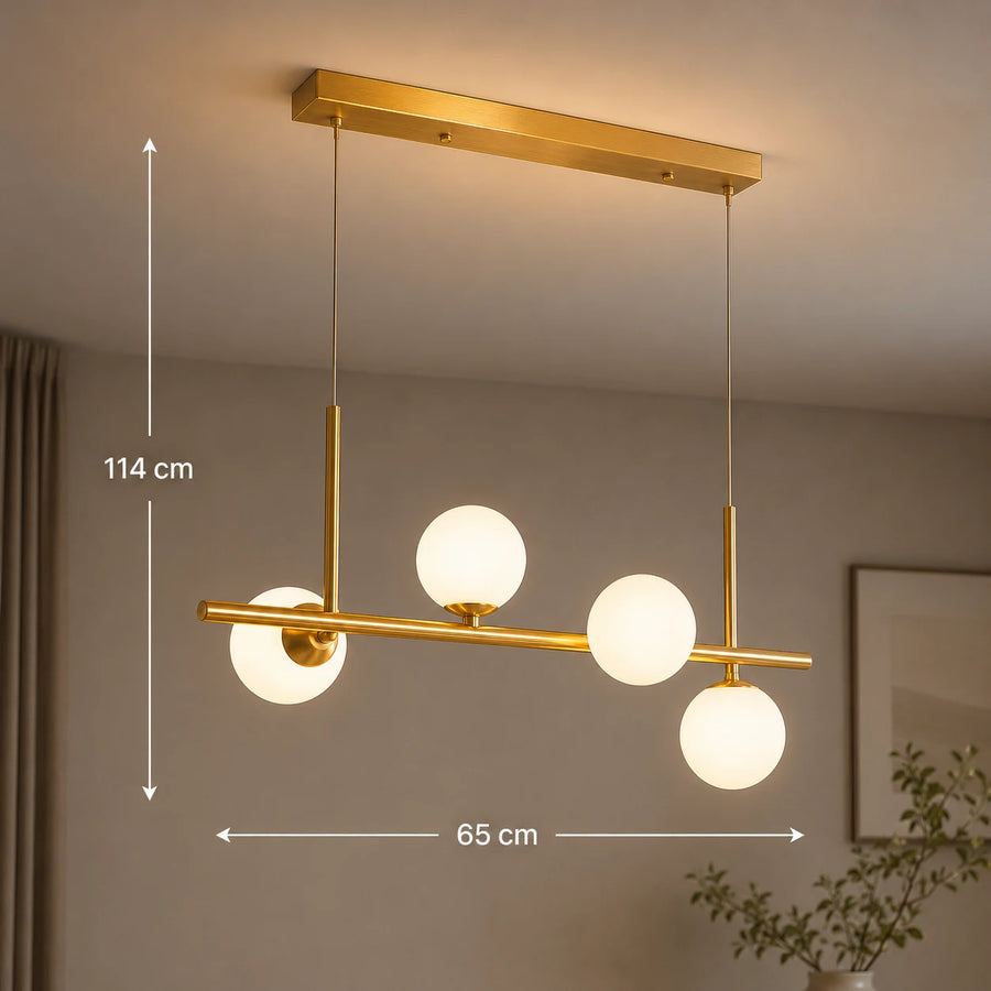 Lampadario moderno a bulbo LOFT Pavilion, 4x G9, oro, metallo, altezza regolabile - 01_LC800-4GD.png