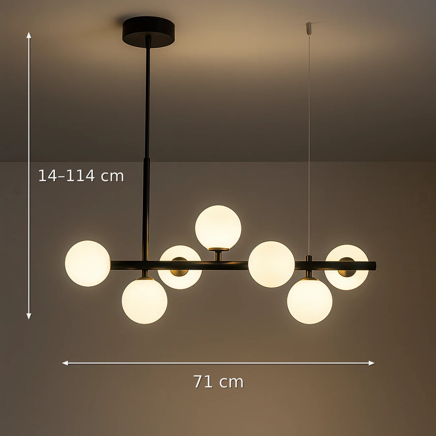 Lampadario moderno LOFT Pavilion, 7x G9, nero, metallo, altezza regolabile - 01_LC800-7BK.png