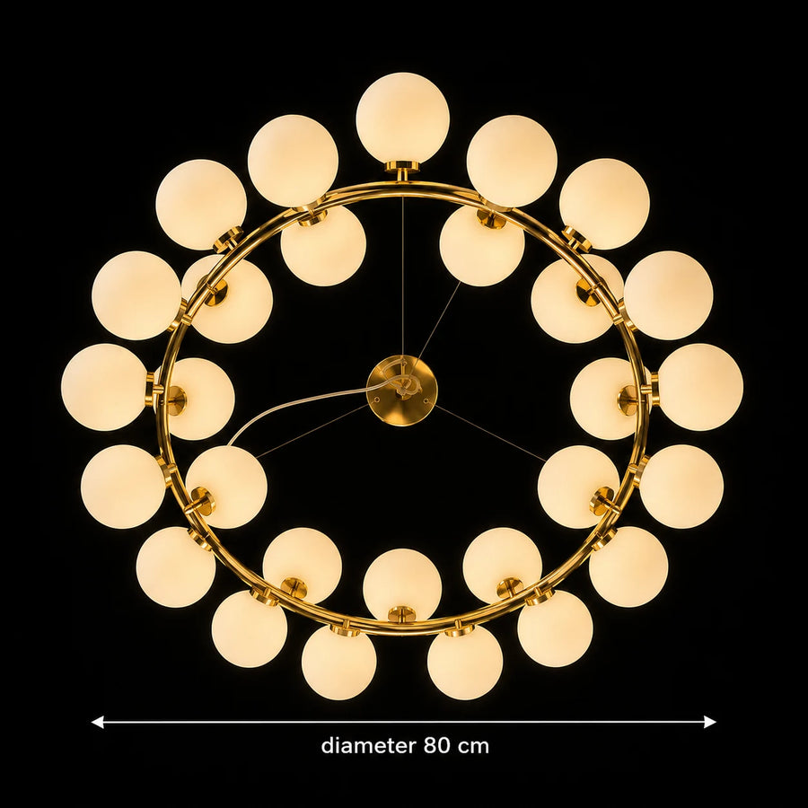 Lampadario da camera LOFT, 25x G9, Oro bianco, Metallo, Altezza regolabile, Moderno - 01_LC802-25GD.png
