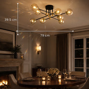 Lampadario Morena, 8xE27, Oro Nero, Metallo - 01_LC807-8.png