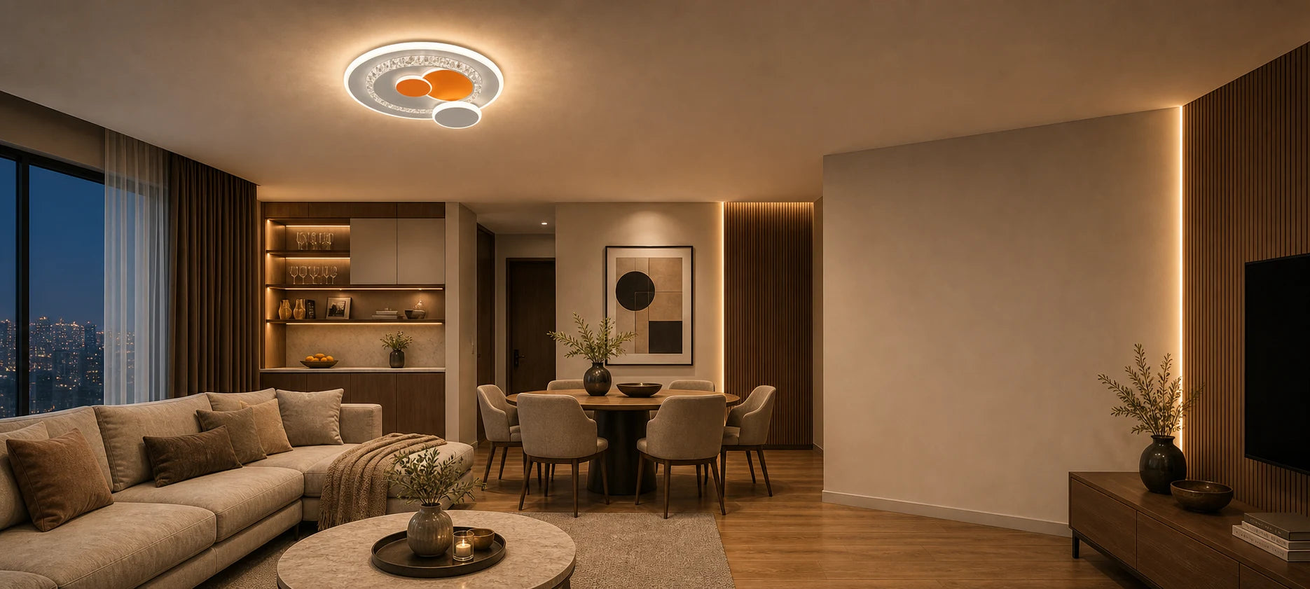 Lampadario LED con cristallo HELIOX, 40W, 4 Cerchi, Luce Fredda/Calda/Neutra, Bianco - 01_LL653-300OR.png