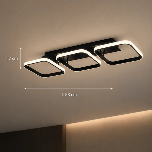 Lampadario LED VERTEX 34W, 3 quadrati, Lineare, Luce fredda/calda/neutra, Nero - 01_LL770-3BK.png