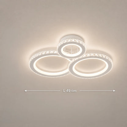 Lampadario LED con telecomando e cristallo NOVA ROTONDA RGB 75W, 3 Cerchi, Luce Fredda/Calda/Neutra, Dimmerabile, Bianco - 01_LT073-3WH.png