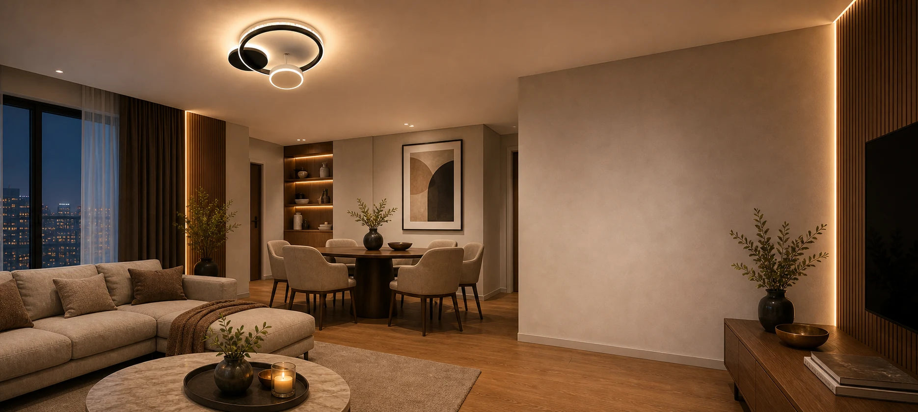 Lampadario LED in cristallo PRISMIQ 45W, 3 Cerchi, Luce Fredda/Calda/Neutra, Nero - 01_LL654-300BK.png