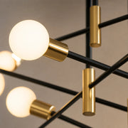 Lustra Modernist Gentile, 4x E27, Negru și Auriu, Design Modern - 02_LC362-4BKGD.png