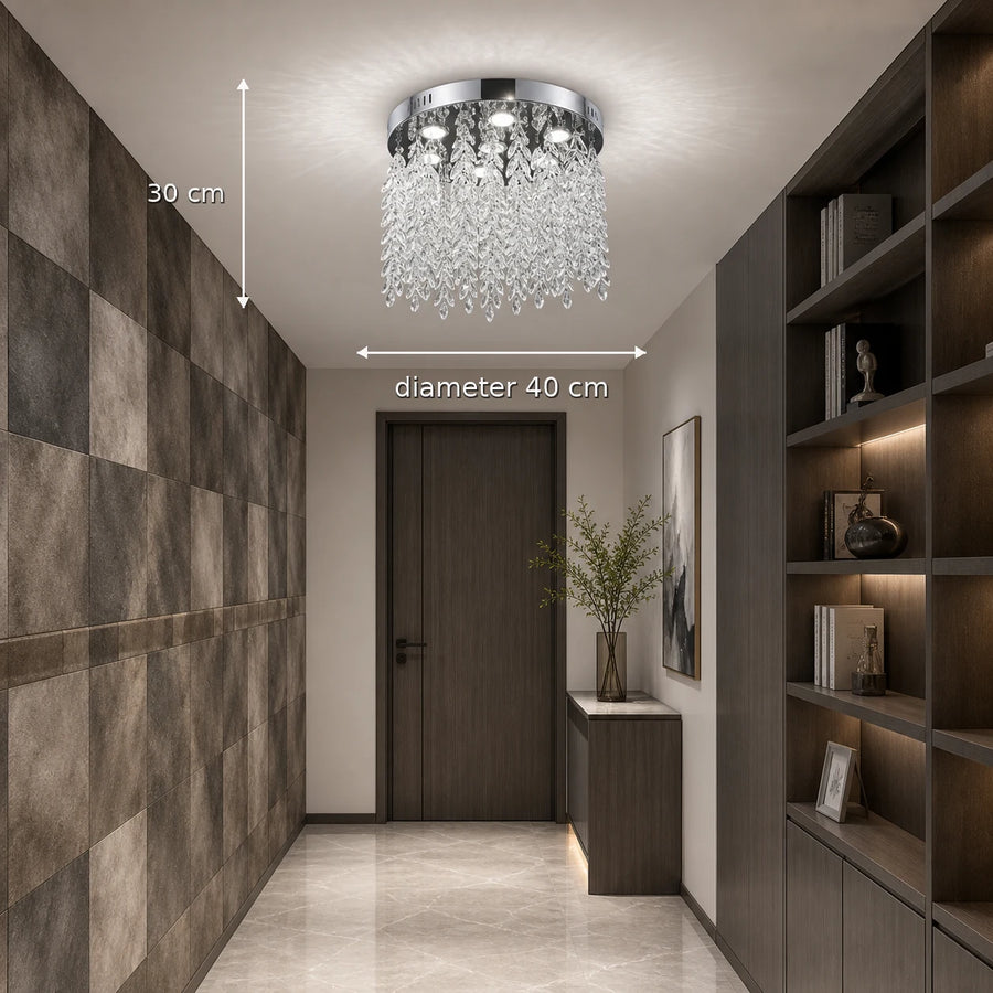 Candelabru LED Cristal LLC210/400CH Rotund, 22W, Lumina Rece/Calda/Neutra, Cristal, Crom Lucios - 02_LLC210-400CH.png