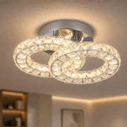 Lampadario a LED e cristallo ZABINA 25W, 2 Cerchi, Luce Fredda/Calda/Neutra, Cromo Lucido - 02_LT062CR.png