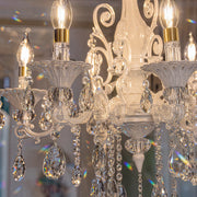 SANSSOUCI Lampadario 6xE14 Cristallo e Metallo – Design Classico, Argento Bianco - 03_CC220-6WH.png