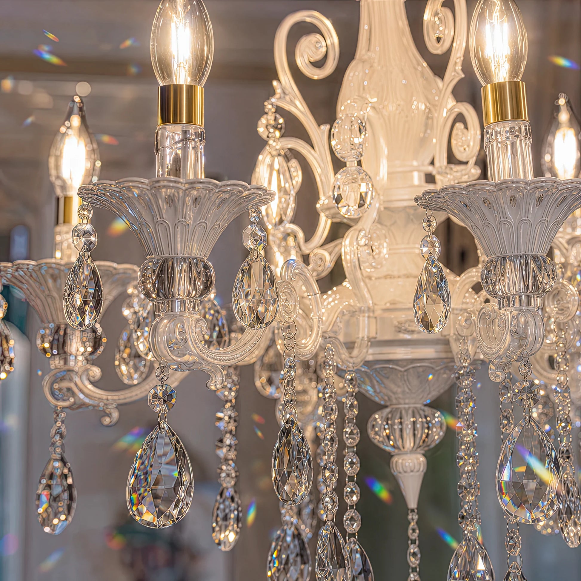 SANSSOUCI Lampadario 6xE14 Cristallo e Metallo – Design Classico, Argento Bianco - 03_CC220-6WH.png