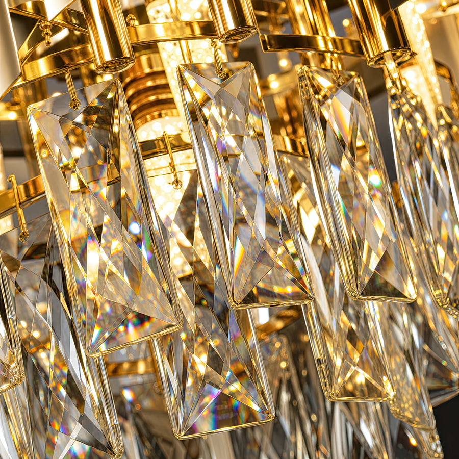 Lampadario in Cristallo VERSAILLES Nobile 5xE14, Diametro 40cm, Oro Lucido e Bianco - 03_CC900-400WH.png