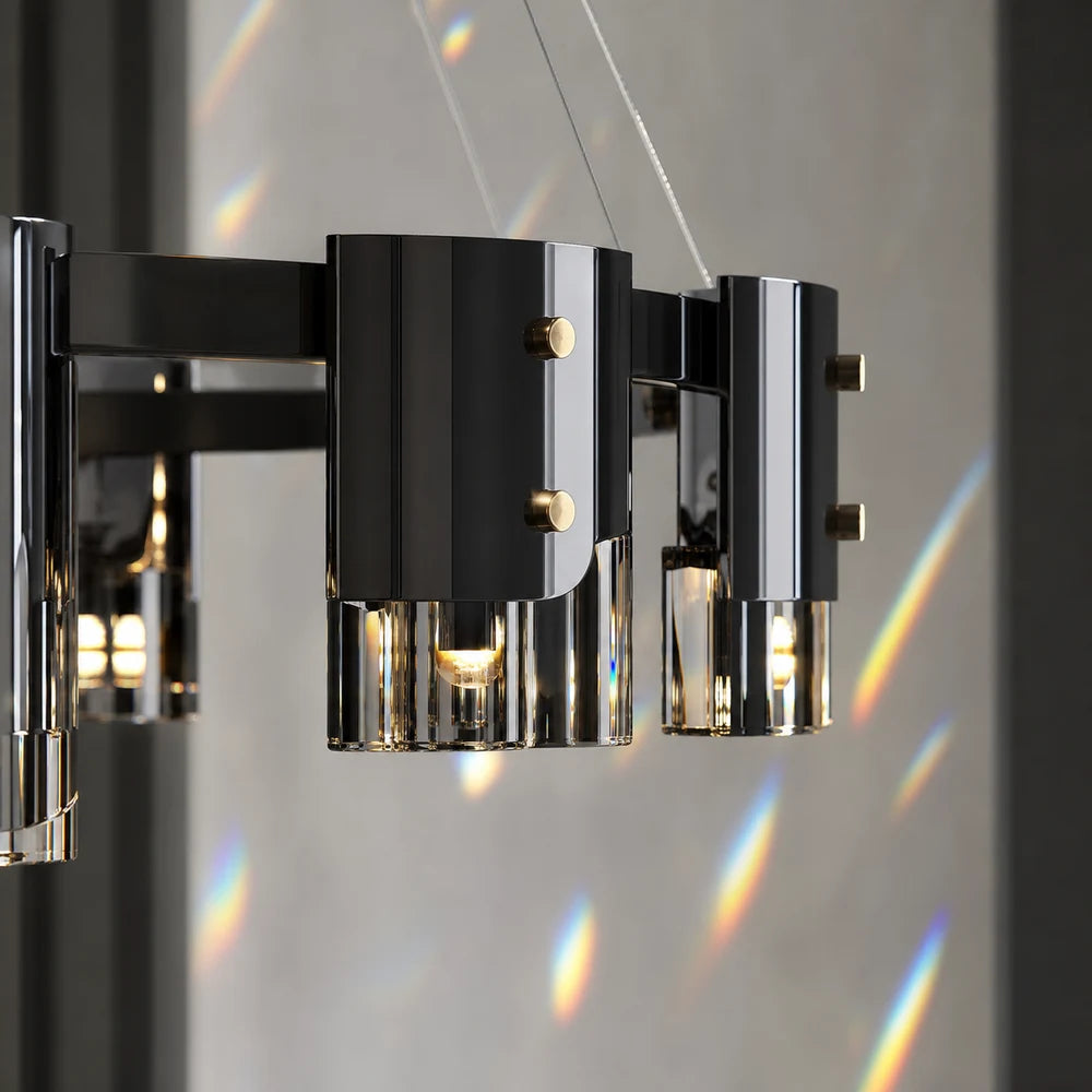 Lampadario moderno, Valmontreux Largo, 8xG9, diametro 80 cm, cristalli neri e grigi, altezza regolabile, metallo e cristallo - 03_CM360-800BK.png