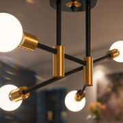 Lustra Modernist Gentile, 4x E27, Negru și Auriu, Design Modern - 03_LC362-4BKGD.png