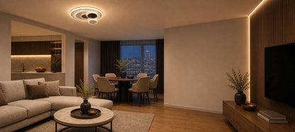 Lampadario LED con cristallo HELIOX, 37W, 4 Cerchi, Luce Fredda/Calda/Neutra, Nero - 03_LL653-300BK.png