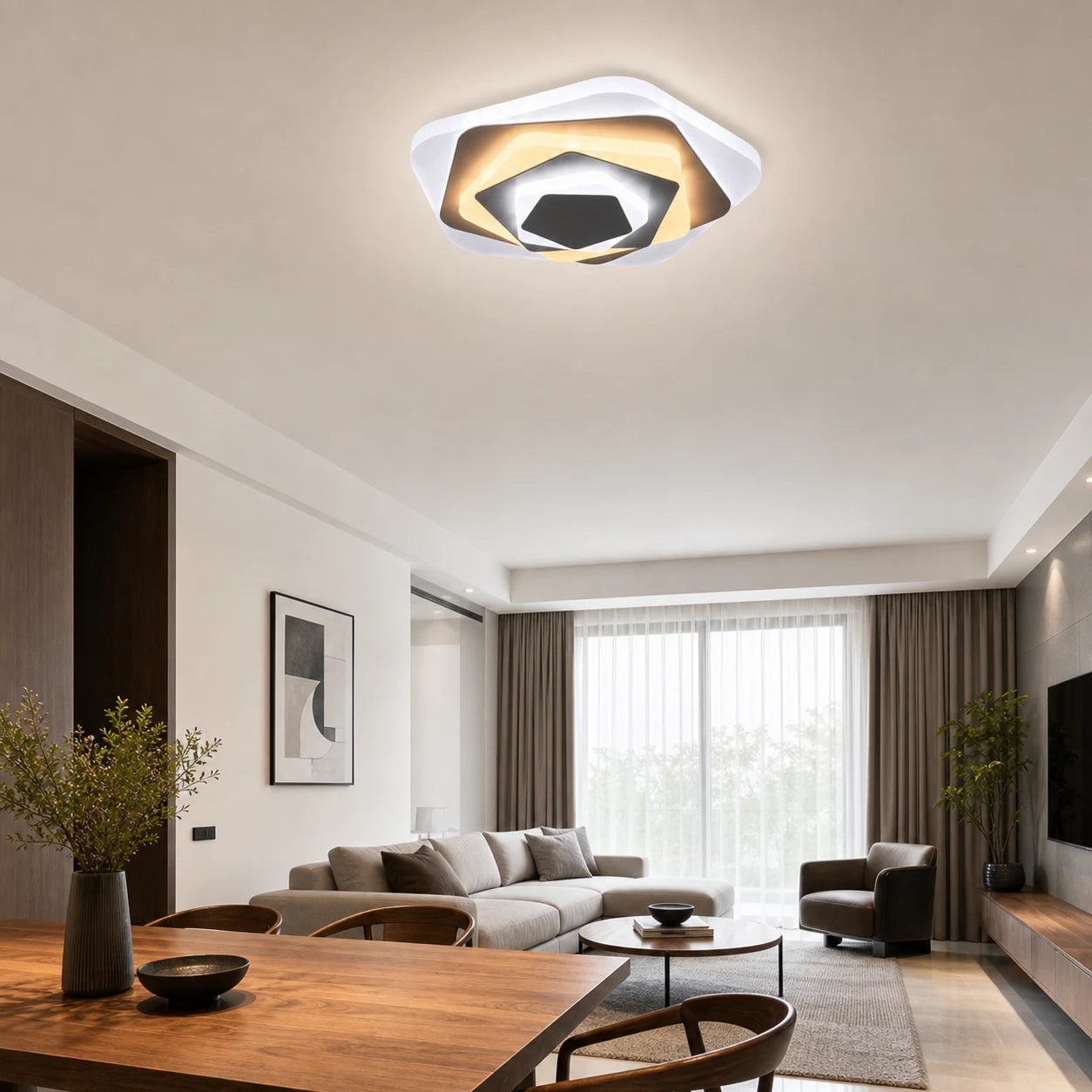 Lampadario LED SIENA 40W, Diametro 23cm, Luce Fredda/Calda/Neutra, Bianco - 03_LL660WH.png