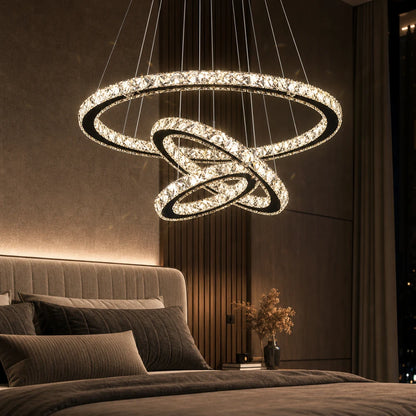 Lampadario LED a sospensione con telecomando e cristallo PRISM LUMINIS 79W, 3 Cerchi, Luce Fredda/Calda/Neutra, Dimmerabile, Cromo, Altezza Regolabile - 03_LT029.png