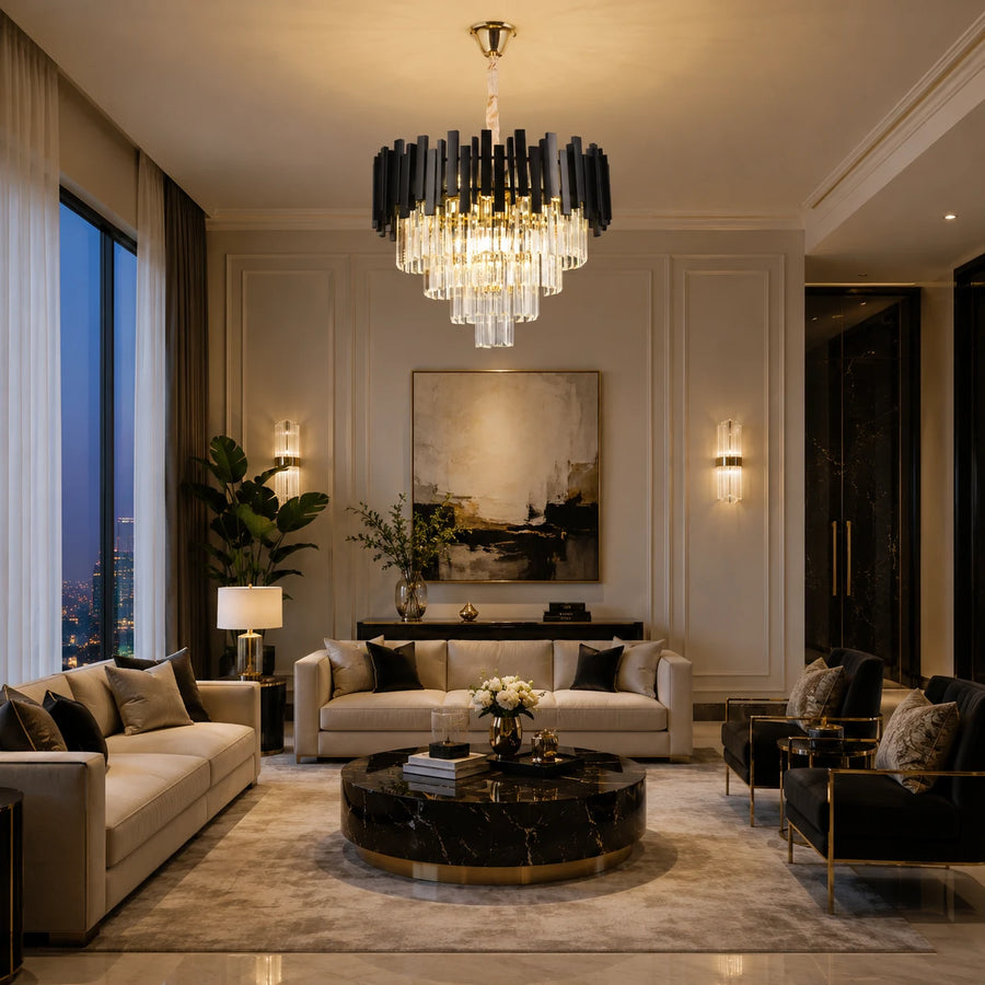 BLOIS Lampadario in cristallo Eleganza 8xE14, diametro 50 cm, nero, altezza regolabile - 04_CC110:500BK.png
