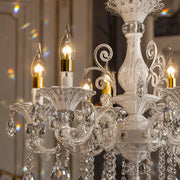 SANSSOUCI Lampadario 6xE14 Cristallo e Metallo – Design Classico, Argento Bianco - 04_CC220-6WH.png