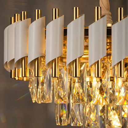 Lampadario in Cristallo VERSAILLES Nobile 5xE14, Diametro 40cm, Oro Lucido e Bianco - 04_CC900-400WH.png