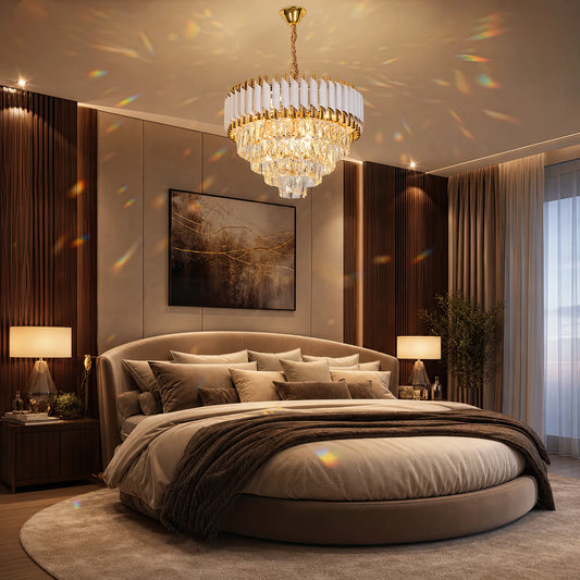 Lampadario di cristallo VERSAILLES Elegance 8x E14, diametro 50 cm, oro lucido e bianco, altezza regolabile - 04_CC900-500WH.png