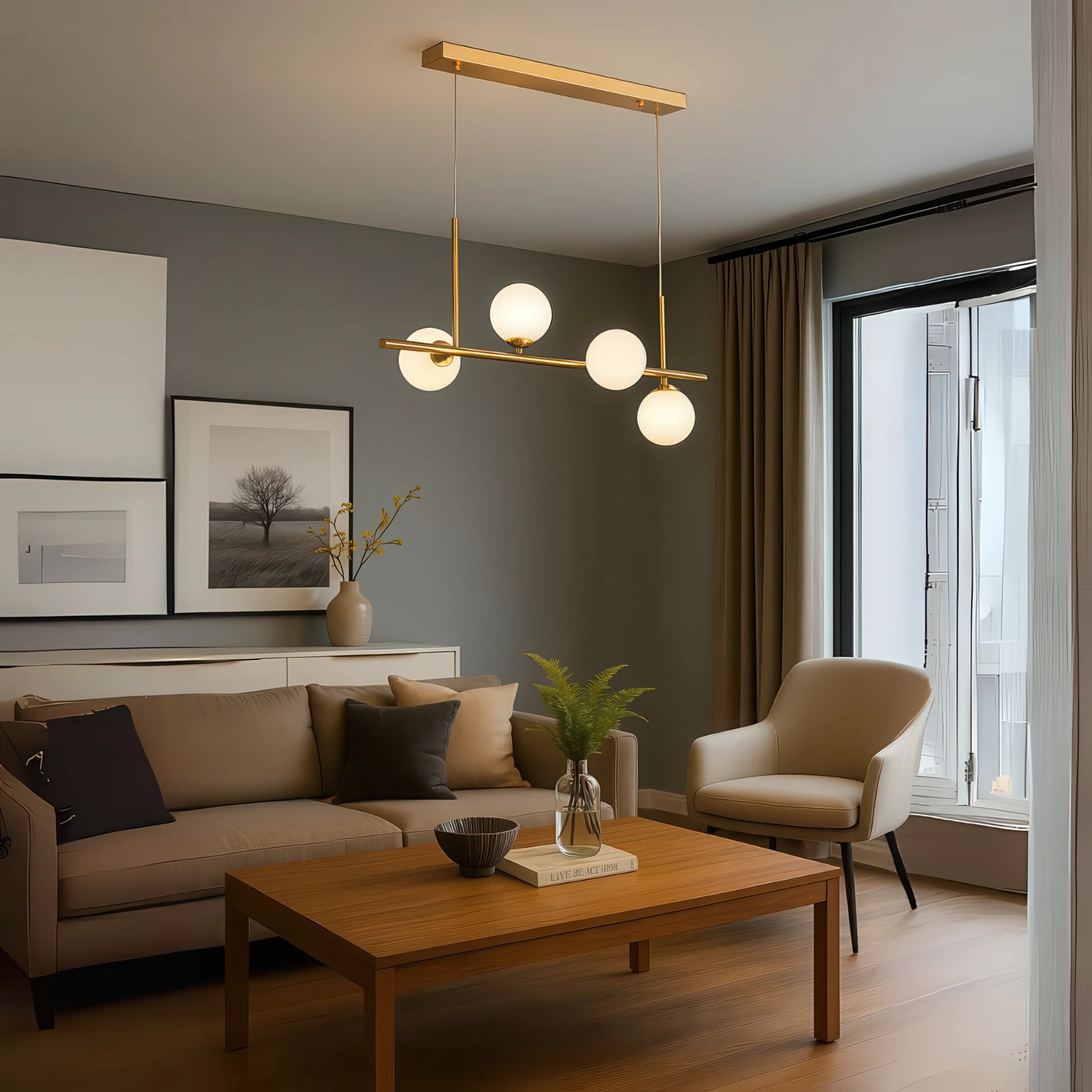 Lampadario moderno LOFT Pavilion, 4x G9, oro, metallo, altezza regolabile - 04_LC800-4GD.png