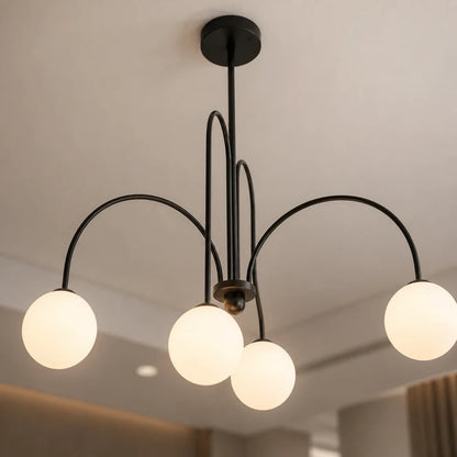 Lampadario con Paralume, Torino, 4xE27, Nero, Metallo - 04_LC850-4BK.png