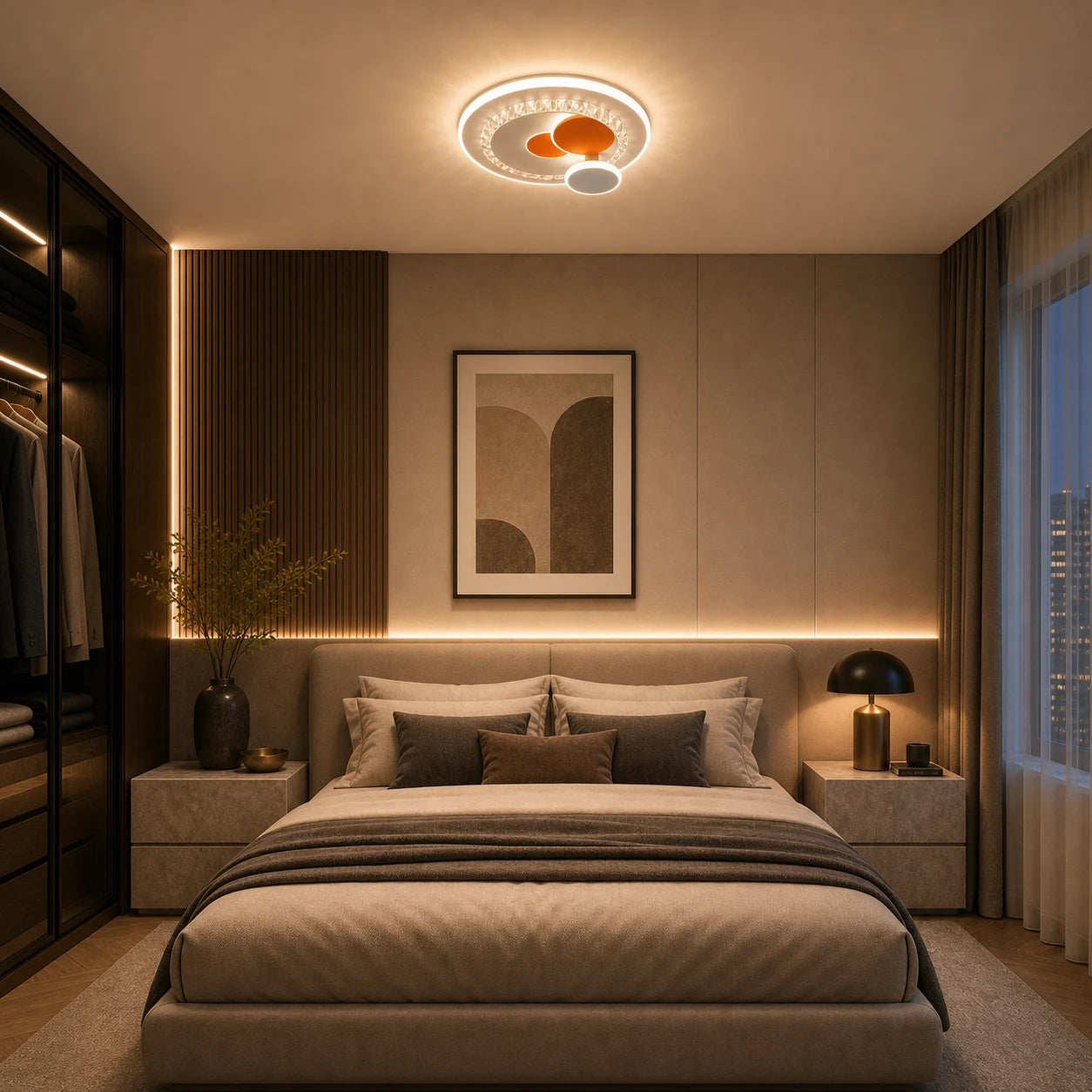 Lampadario LED con cristallo HELIOX, 40W, 4 Cerchi, Luce Fredda/Calda/Neutra, Bianco - 04_LL653-300OR.png