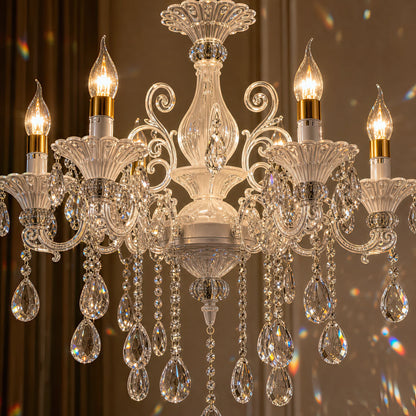 SANSSOUCI Lampadario 6xE14 Cristallo e Metallo – Design Classico, Argento Bianco - 05_CC220-6WH.png