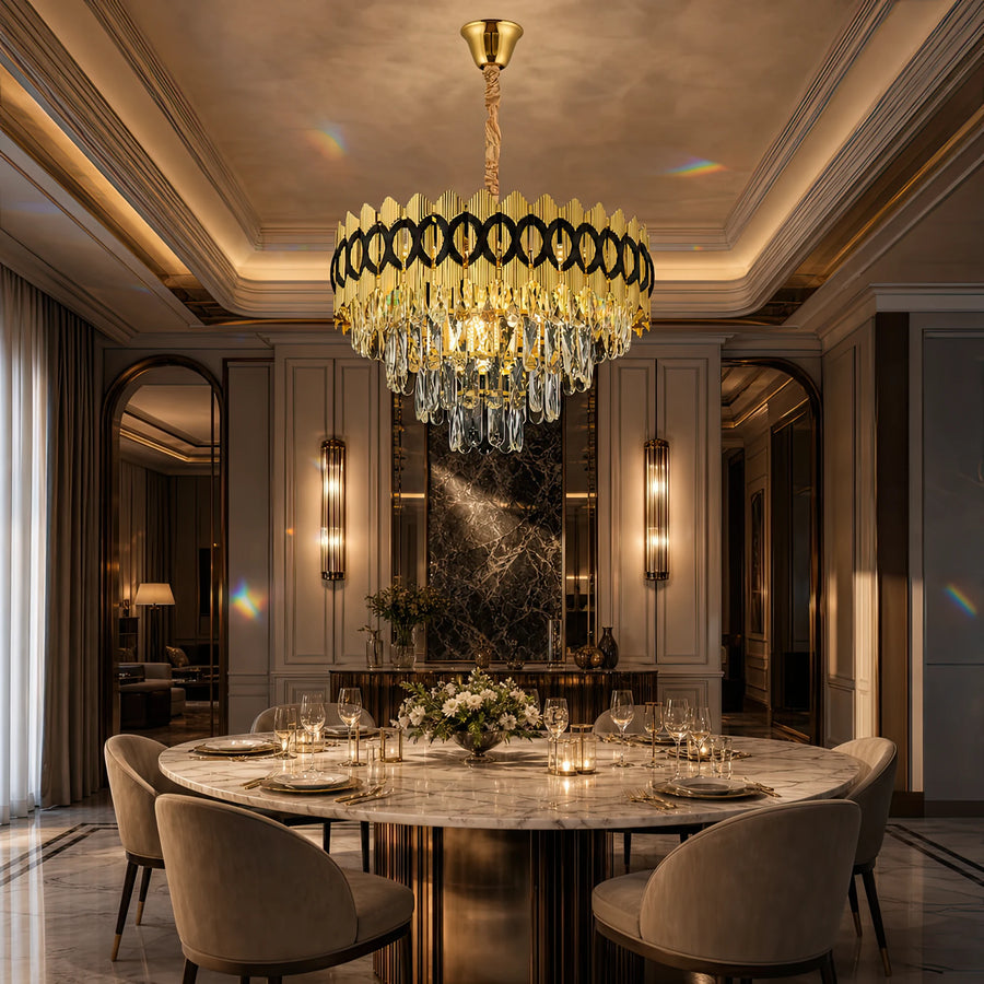 PIERREFONDS Elegance Lampadario di cristallo 8x E14, diametro 48,5 cm, oro lucido, altezza regolabile - 05_CC8942-500.png