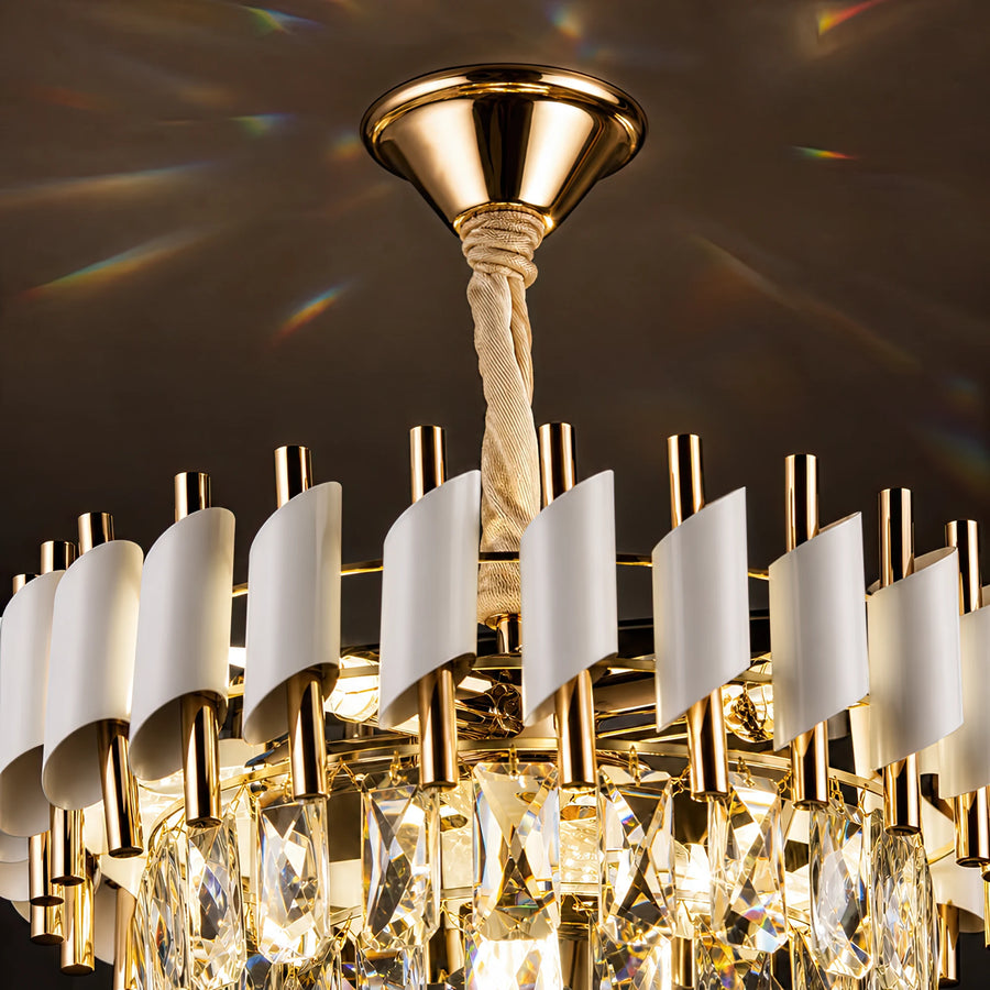 Lampadario in Cristallo VERSAILLES Nobile 5xE14, Diametro 40cm, Oro Lucido e Bianco - 05_CC900-400WH.png