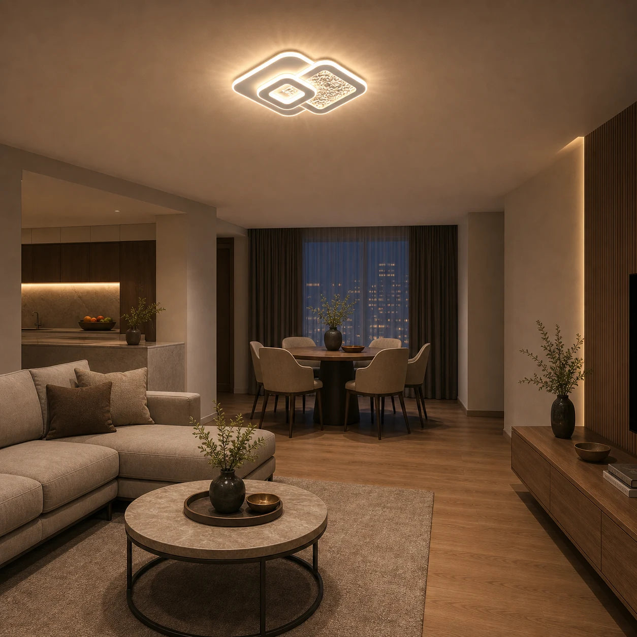 KOMPACTO Lampadario LED 56W, 3 quadrati, Luce fredda/calda/neutra, Bianco - 07_LL646-300P.png