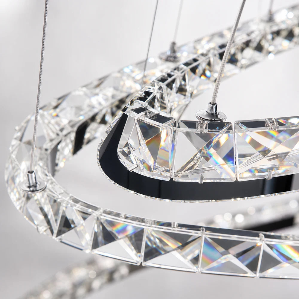 Lampadario LED a sospensione con telecomando e cristallo PRISM LUMINIS 79W, 3 Cerchi, Luce Fredda/Calda/Neutra, Dimmerabile, Cromo, Altezza Regolabile - 07_LT029.png