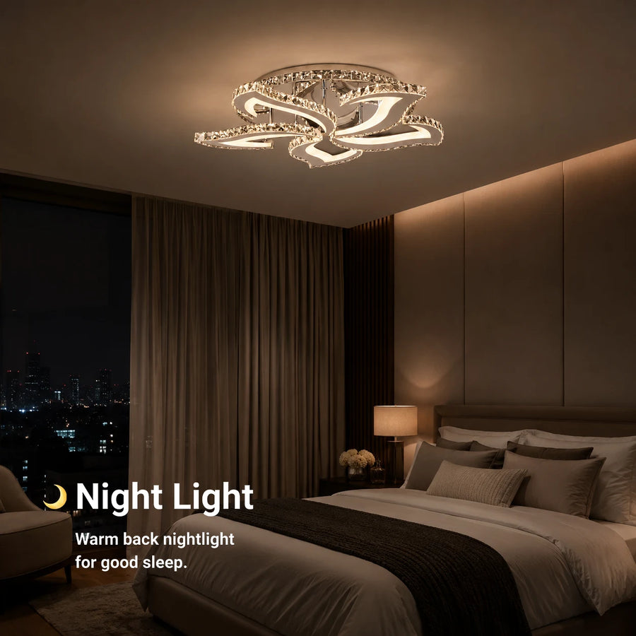 Lampadario LED con telecomando e cristallo Alejandro RGB 88W, 5 Fiori, Luce Fredda/Calda/Neutra, Dimmerabile, Cromo Lucido - 07_LT071-5.png