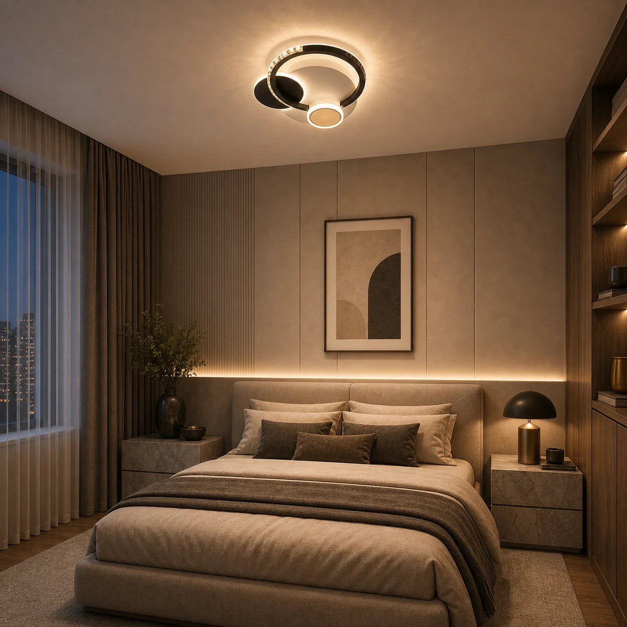 Lampadario LED in cristallo PRISMIQ 45W, 3 Cerchi, Luce Fredda/Calda/Neutra, Nero - 04_LL654-300BK.png