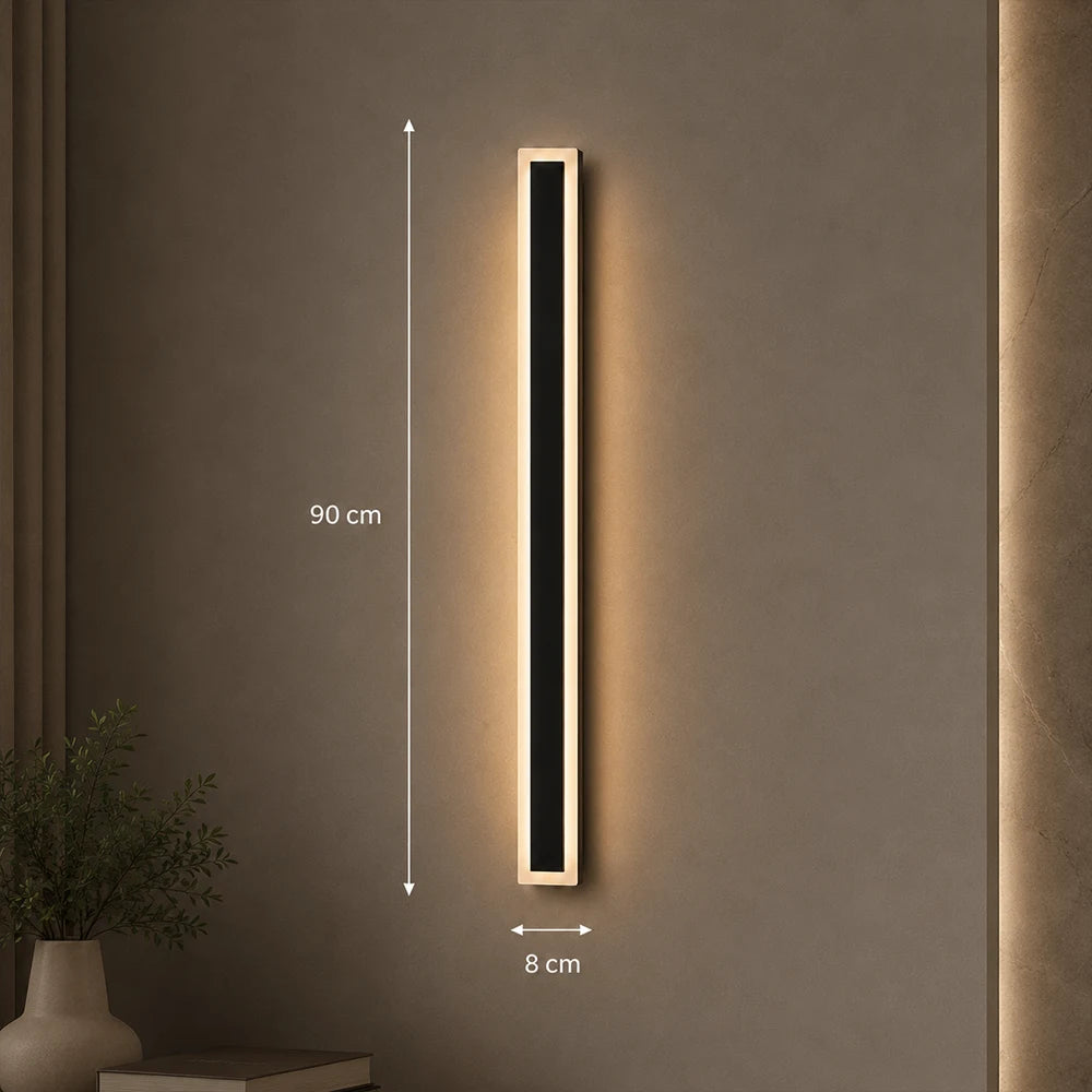 Lampada da parete a LED per esterni Mack, lunghezza 90 cm, 10 W, IP65, metallo, lineare, nero - 08_AX200-900BK.png