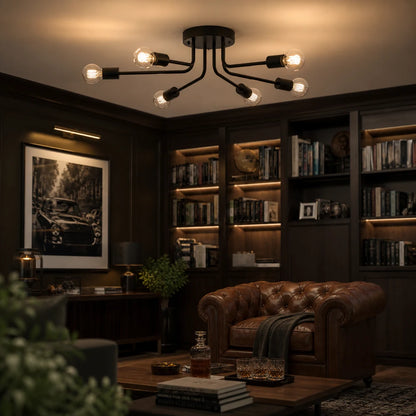 Lampadario MODERNIST Hexa 6, 6x E27, Nero, Design moderno - 08_LC360-6BK.png