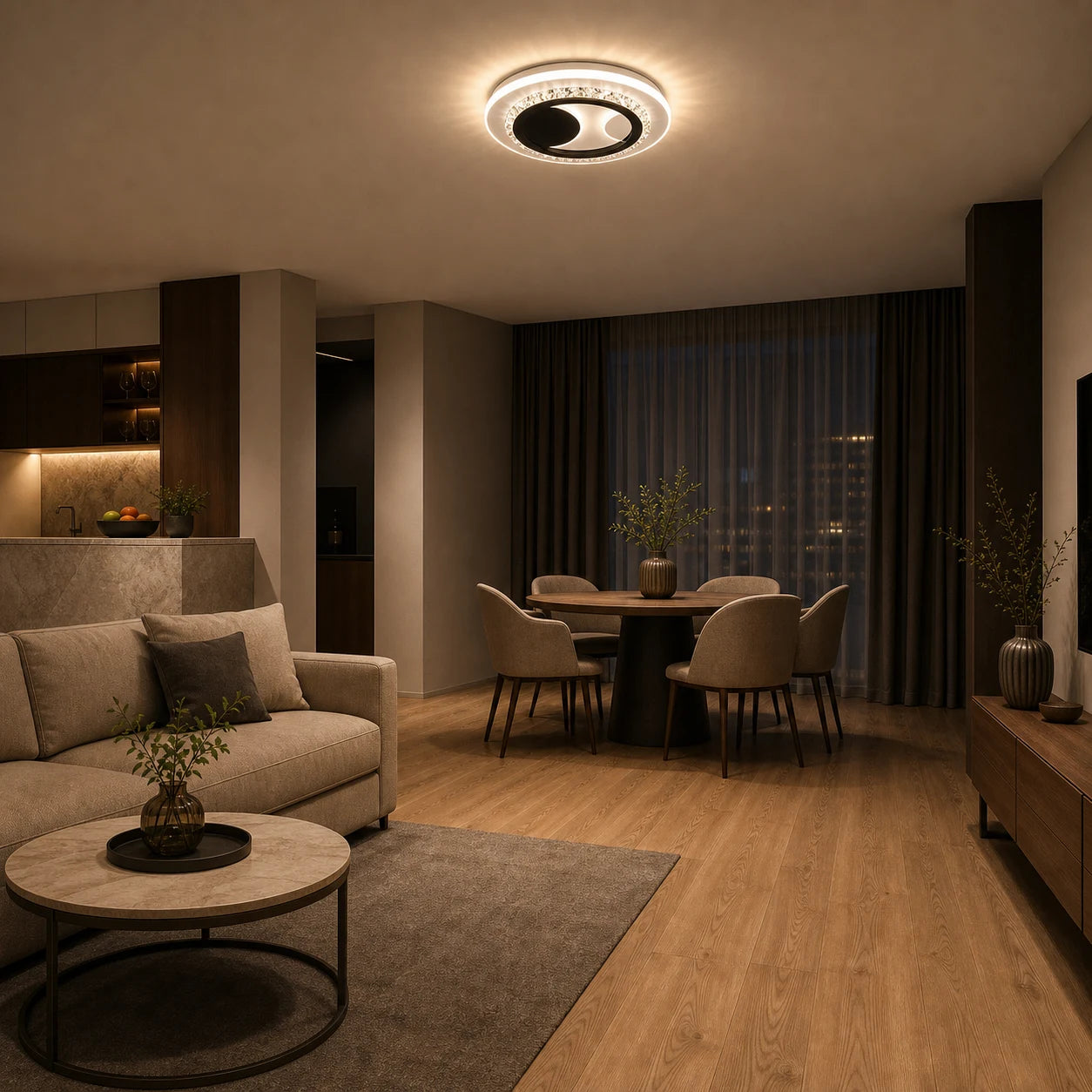 Lampadario LED in cristallo ARIELLA 39W, Rotondo, Luce Fredda/Calda/Neutra, Nero - 08_LL602BK.png