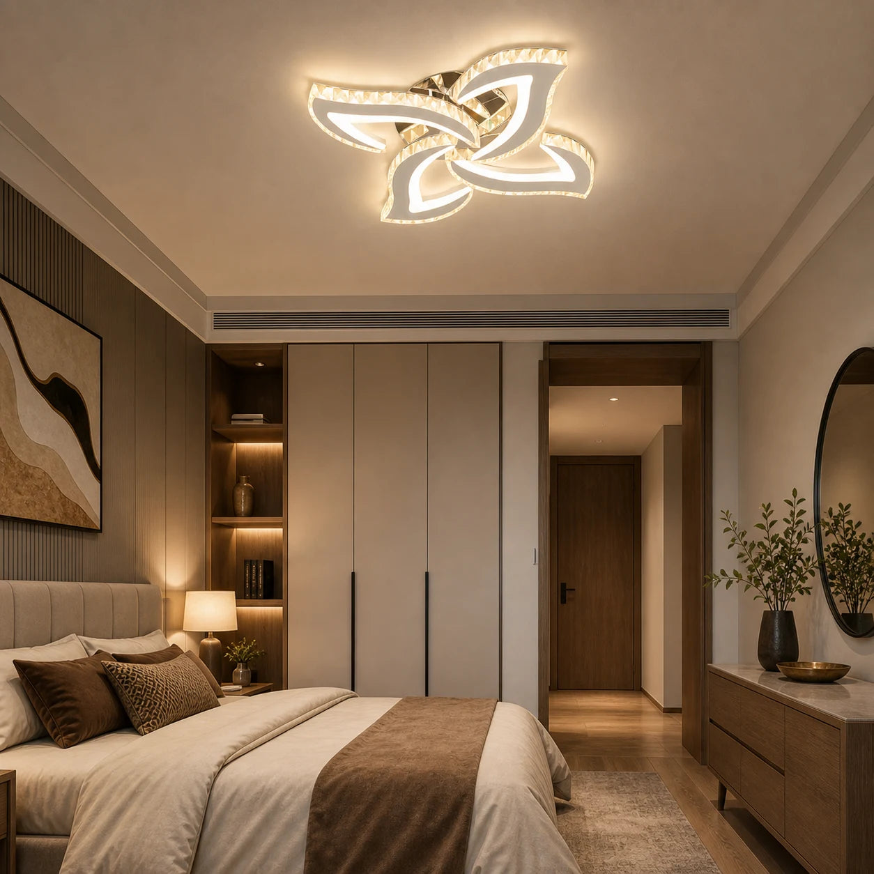 Lustra LED Alejandro cu Telecomanda, 71W, 4 Flori, Lumina Dimabila Rece/Calda/Neutra, Crom - 08_LT071-4CH.png