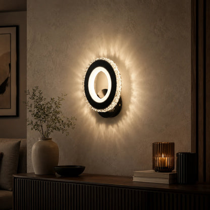 Lampada da parete a LED NOVA Rotonda, 16W, Nero e acciaio inossidabile, Luce calda/fredda/neutra - 09_AL073-1BK.png