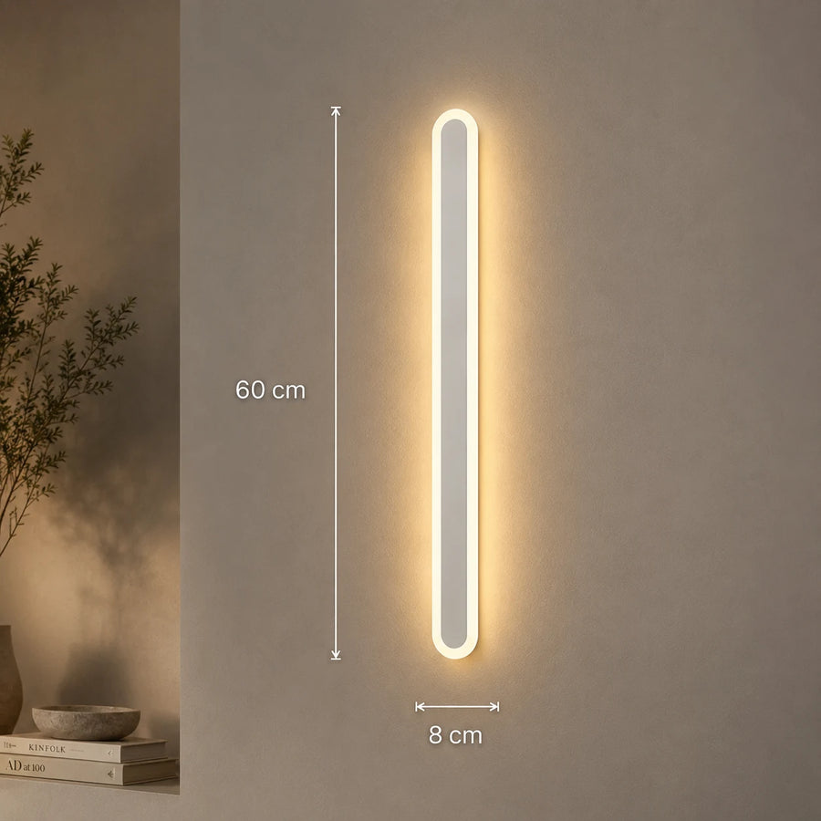 Lampada da parete a LED per esterno SUHA, lunghezza 60 cm, 8 W, IP65, metallo, lineare, bianco - 09_AX201-600WH.png