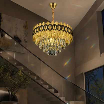 PIERREFONDS Elegance Lampadario di cristallo 8x E14, diametro 48,5 cm, oro lucido, altezza regolabile - 09_CC8942-500.png