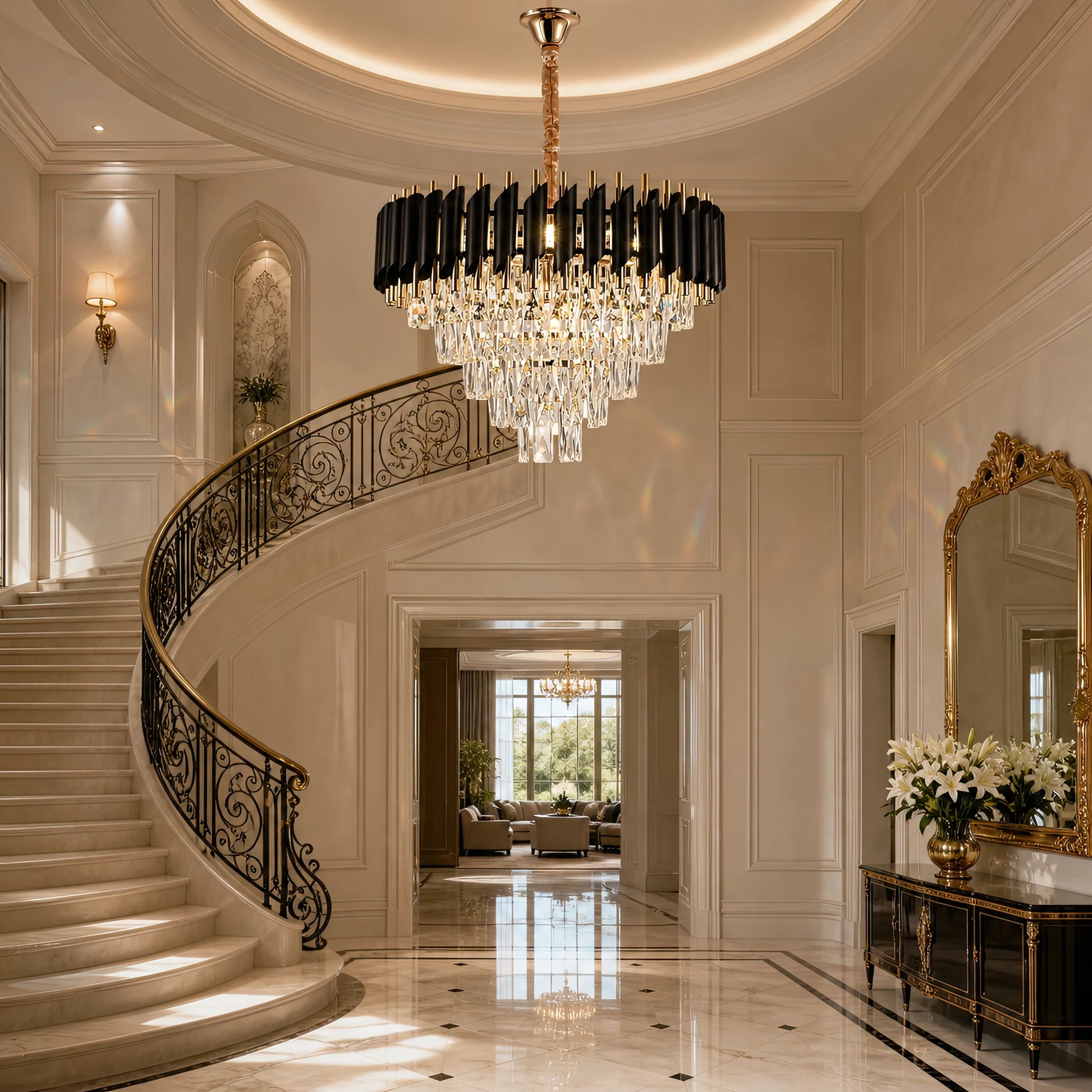 Lampadario di cristallo VERSAILLES Elegance 8x E14, diametro 50 cm, oro, altezza regolabile - 09_CC900-500GD.png