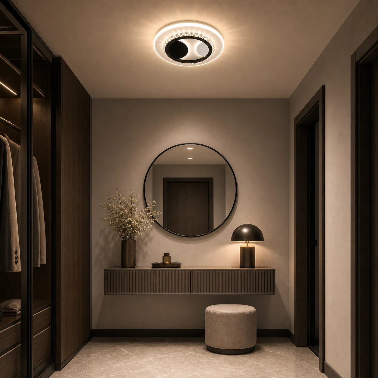 Lampadario LED in cristallo ARIELLA 39W, Rotondo, Luce Fredda/Calda/Neutra, Nero - 09_LL602BK.png