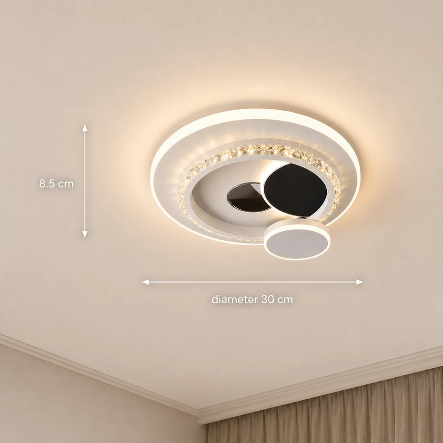 Lampadario LED con cristallo HELIOX, 37W, 4 Cerchi, Luce Fredda/Calda/Neutra, Nero - 09_LL653-300BK.png