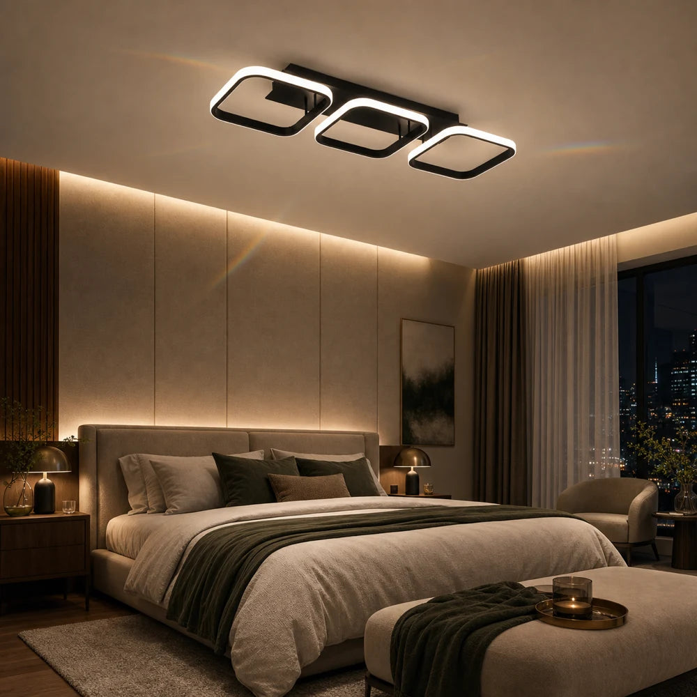 Lampadario LED VERTEX 34W, 3 quadrati, Lineare, Luce Fredda/Calda/Neutra, Nero - 09_LL770-3BK.png