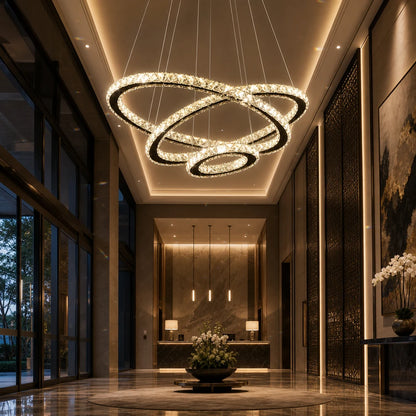 Lampadario LED a sospensione con telecomando e cristallo PRISM LUMINIS 79W, 3 Cerchi, Luce Fredda/Calda/Neutra, Dimmerabile, Cromo, Altezza Regolabile - 10_LT029.png
