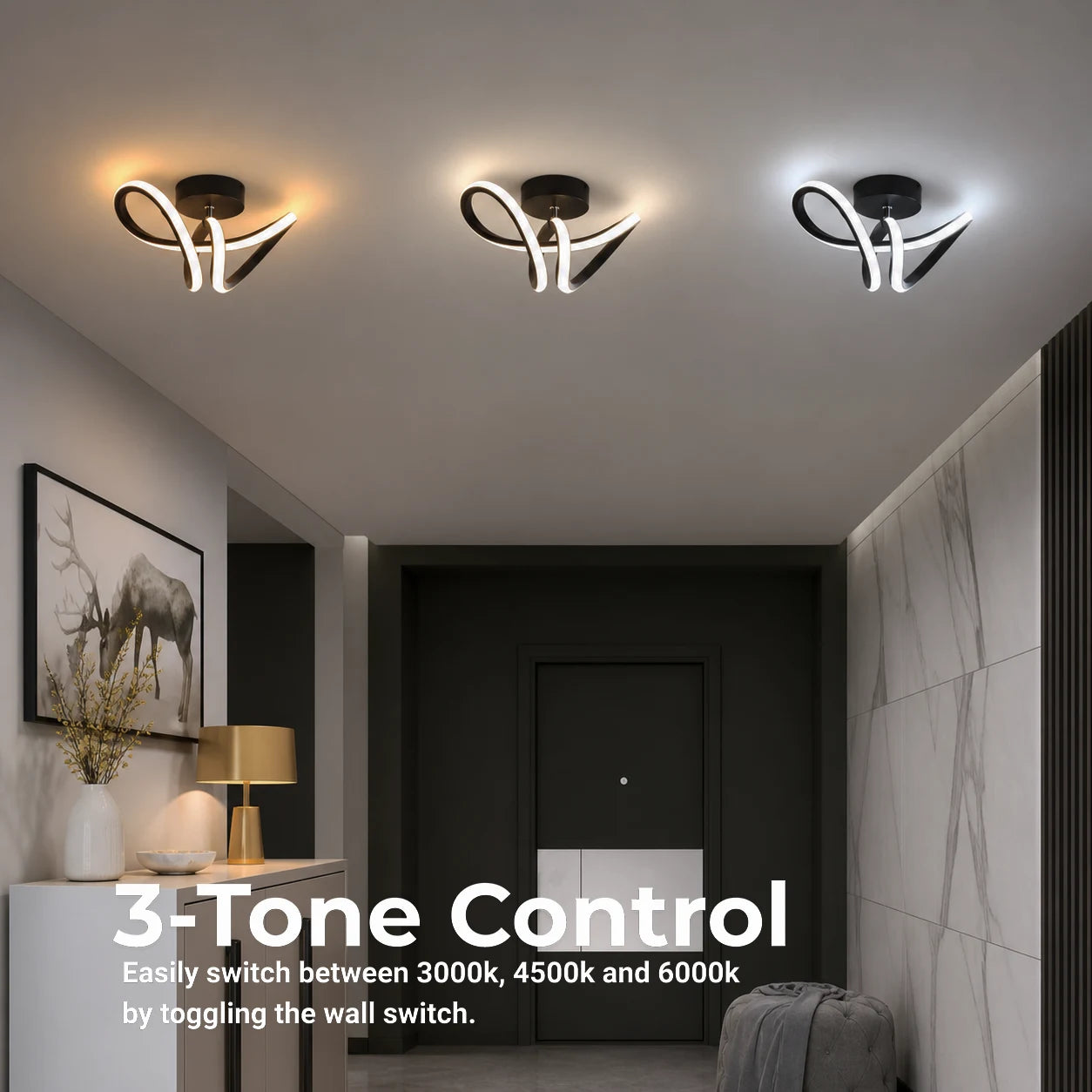 Lampadario LED VERTEX Pulse, 13W, Ondulato, Luce fredda/calda/neutra, Nero - 11_LL562BK.png